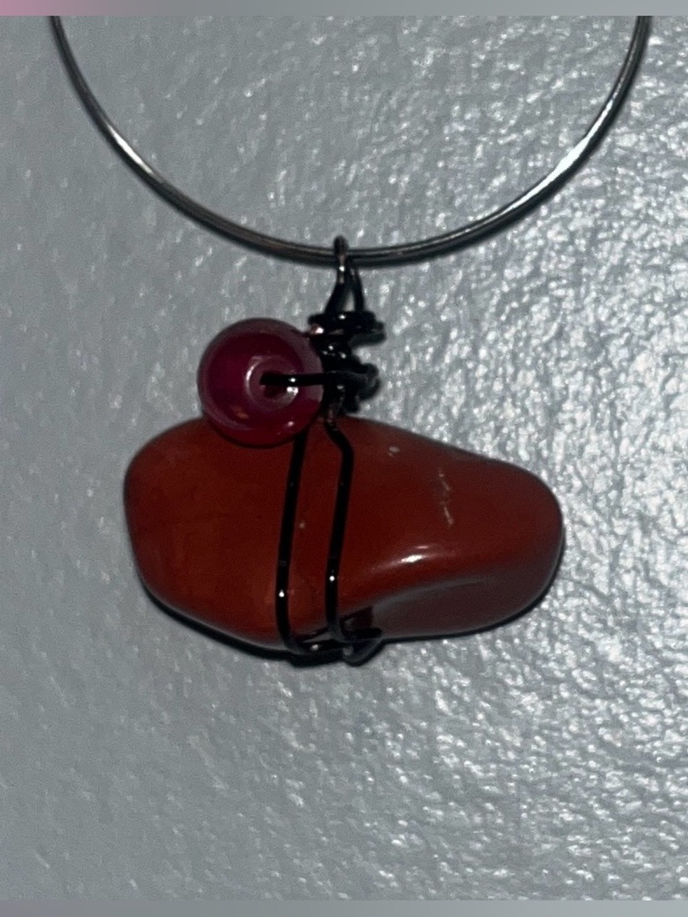 ❤️🖤Red Jasper Wire Wrap Pendant